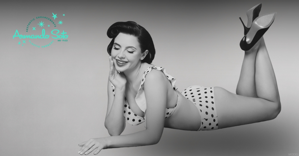 Woman posing after sofwave treatment (model)